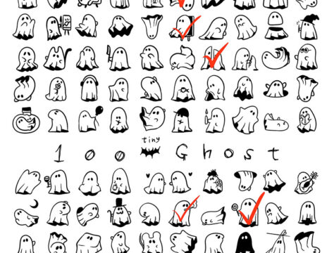 フラッシュ　タトゥーデザイン　おばけ　タトゥー　東京