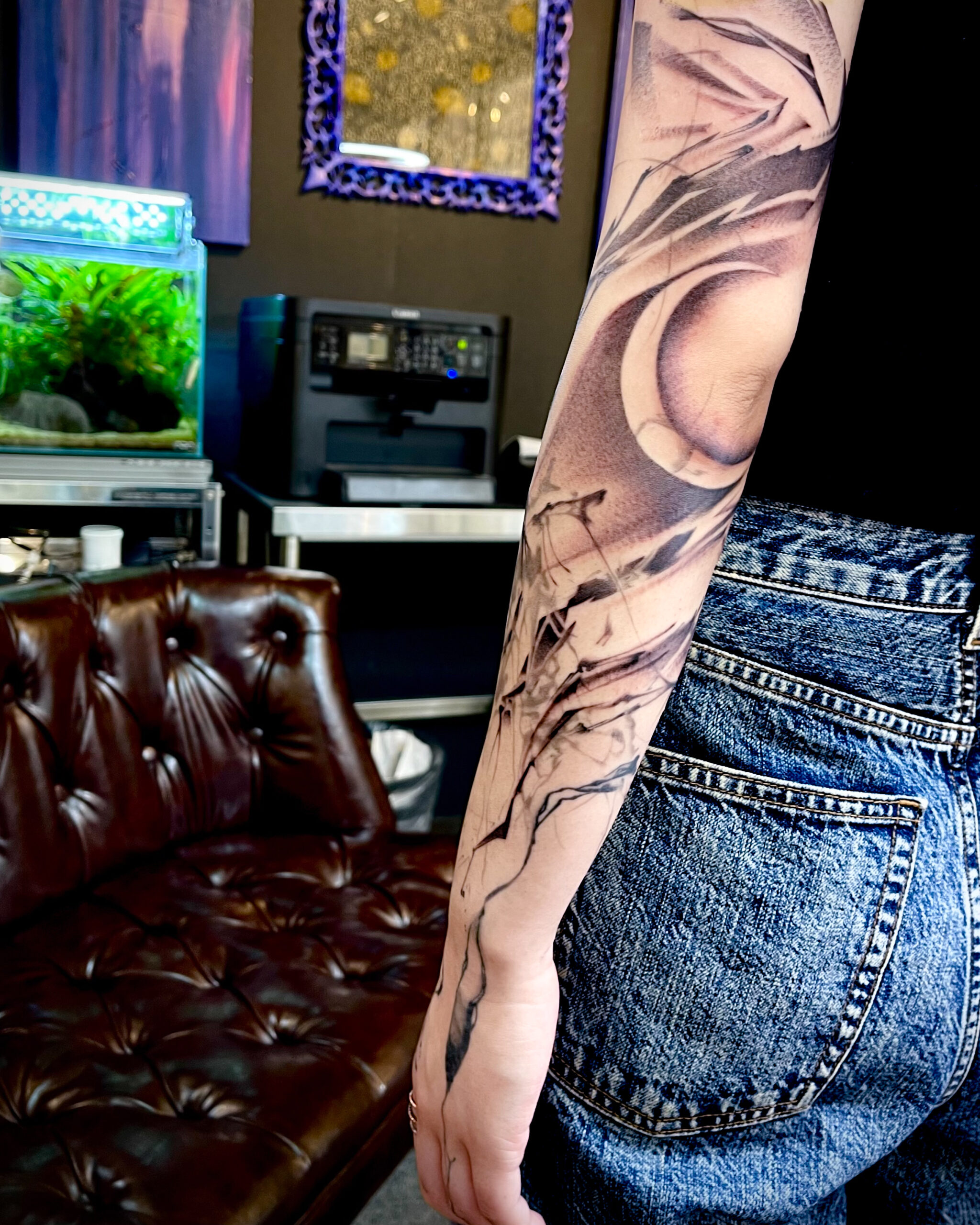 ブラックワーク　水墨　タトゥー　東京