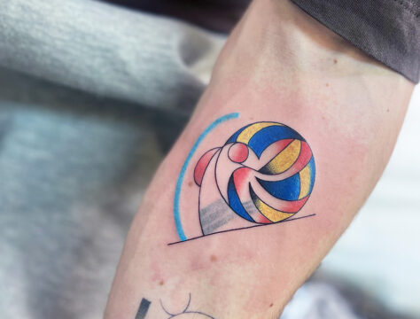 ワンポイント　バレー　抽象　タトゥー　東京